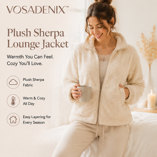 VOSADENIX™ Women's Plush Sherpa Lounge Jacket