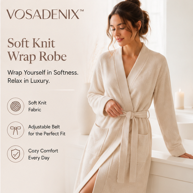 VOSADENIX™ Women's Soft Knit Wrap Robe